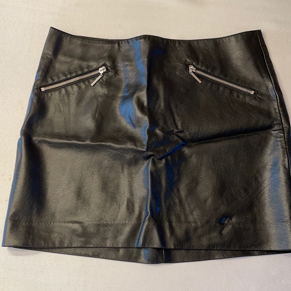 Leather mini skirt
